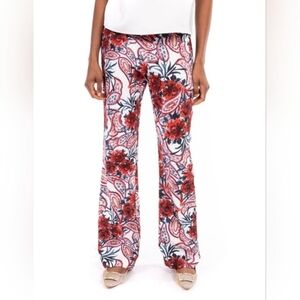 NWOT Badgley Mischka Floral Paisley Wide Leg Pants Flowy‎ Size 16